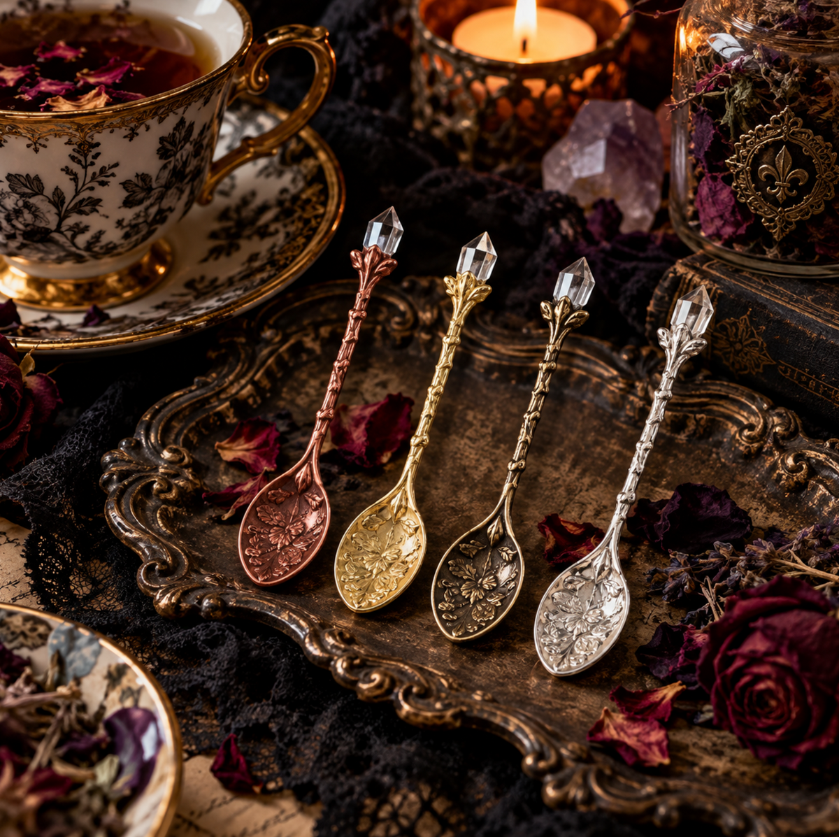 Victorian Jeweled Apothecary Spoon